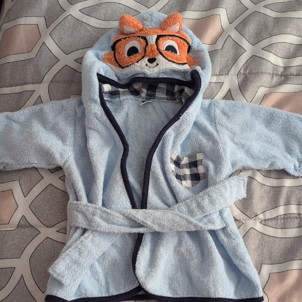 Hudson Baby Blue Fox Kids Pajama Robe